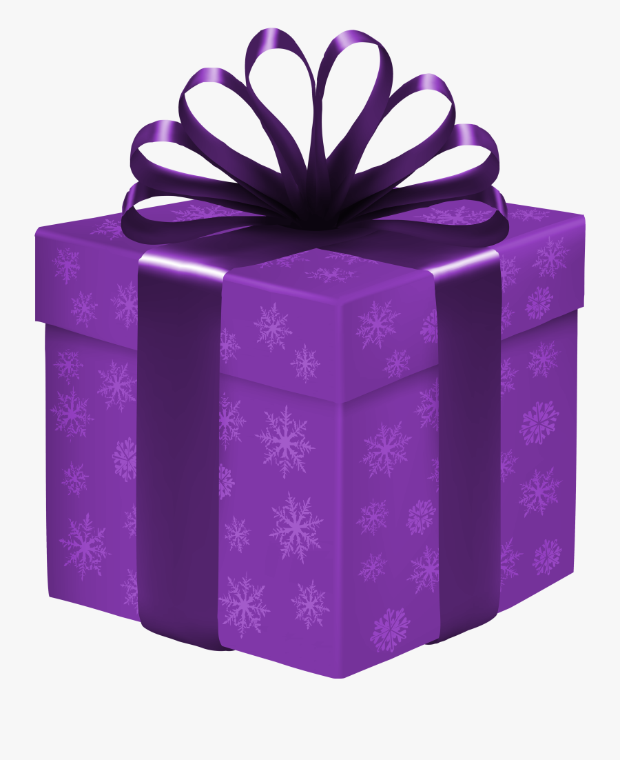 Purple Gift Box With Snowflakes Png Clipart - Purple Christmas Gift Png, Transparent Clipart