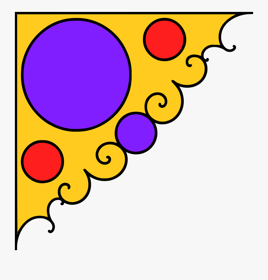Yellow Decorative Arts Floral Design Point Ornament - Red Corner Decoration Png, Transparent Clipart