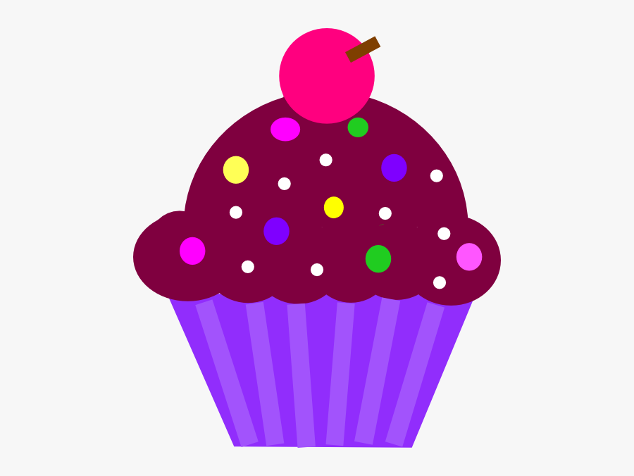 Cupcake Purple Svg Clip Arts - Clip Art, Transparent Clipart