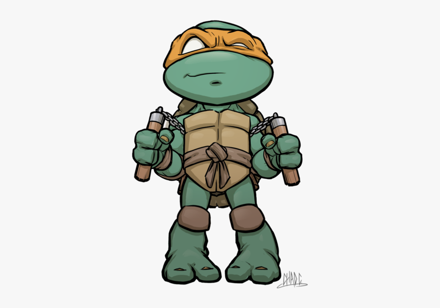 Chibi Mikey - Michelangelo Ninja Turtle Drawing, Transparent Clipart