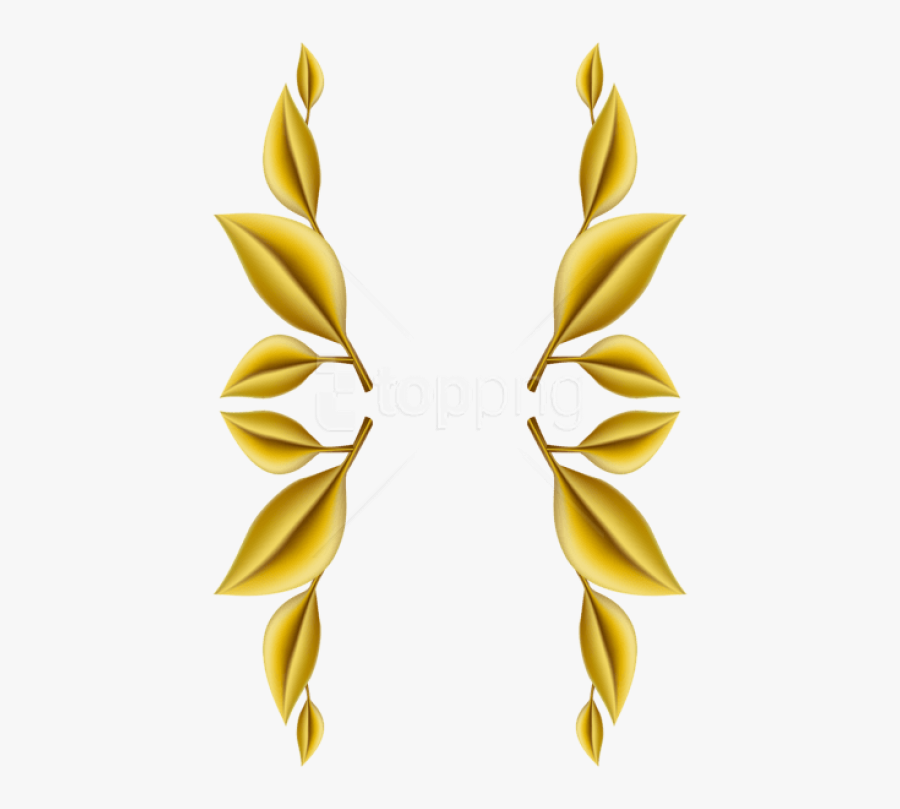 Free Png Download Gold Leaves Decoration Clipart Png - Golden Leaf Border Png, Transparent Clipart