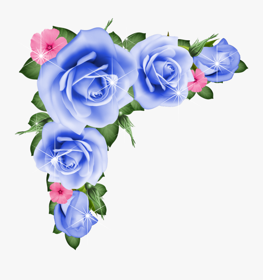 Blue Floral Clipart Example Image, Transparent Clipart