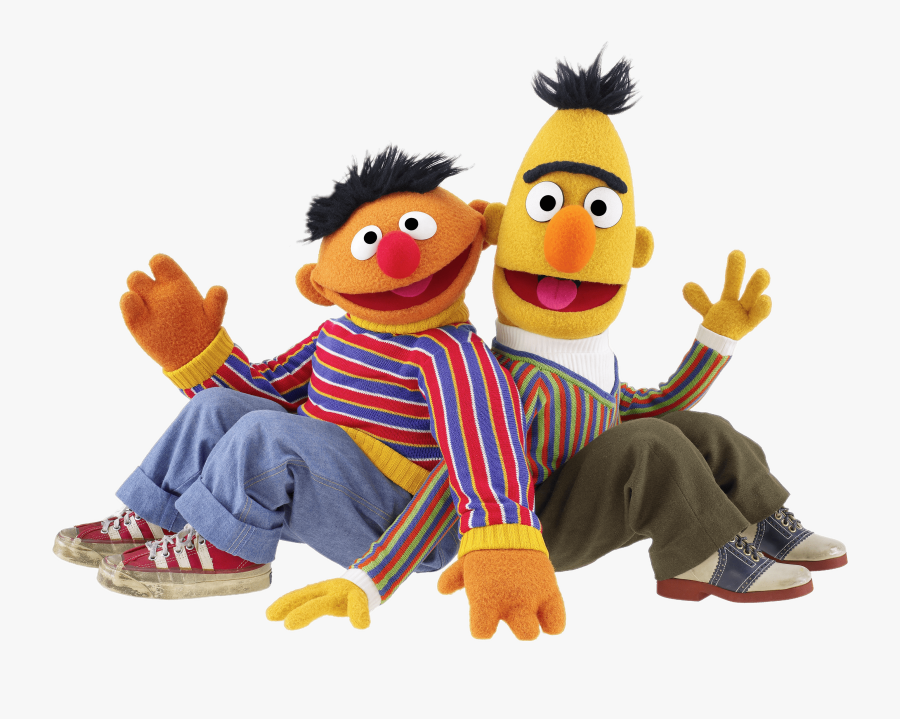 Sesame Street Bert And Ernie Sitting - Ernie Bert, Transparent Clipart