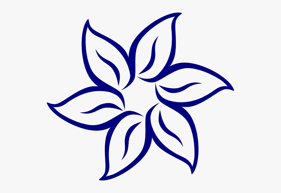 Blue Flower Svg Clip Arts - Simple Flower Clipart Black And White, Transparent Clipart