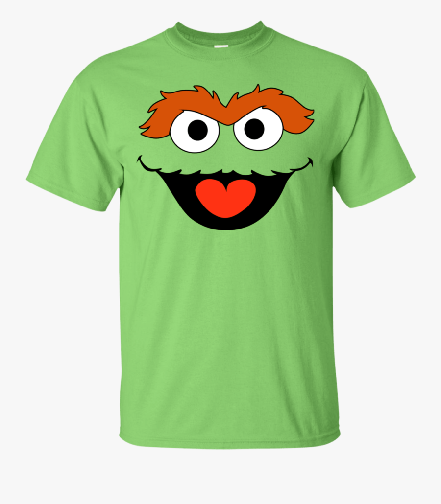 Sesame Street Oscar Grouch Face Shirt Hoodie - Green Shirt Guy Wwe, Transparent Clipart