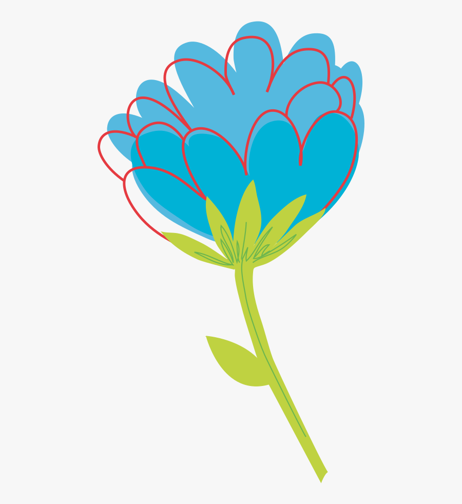 Blue Flower Vector - Vector Cute Flower Png, Transparent Clipart