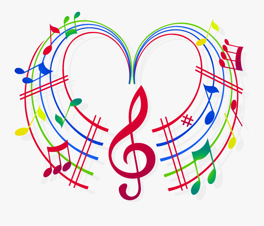 Music Notes Heart Clipart Stock Techflourish Collections - Colorful Transparent Music Notes Png, Transparent Clipart