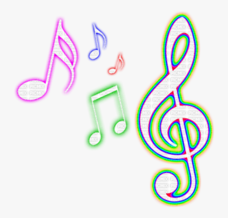Neon Notes Png - Music Note Png Colorful, Transparent Clipart