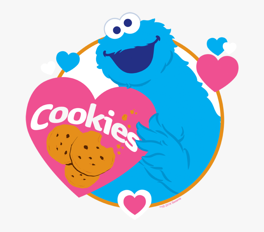 Sesame Street Love Cookies Men"s Regular Fit T-shirt, Transparent Clipart