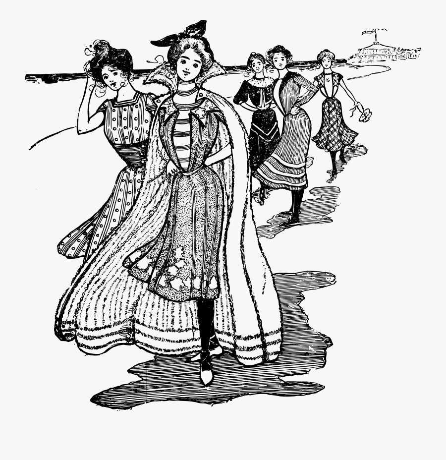 Bathing Suits 1900 Clip Arts - Clip Art, Transparent Clipart