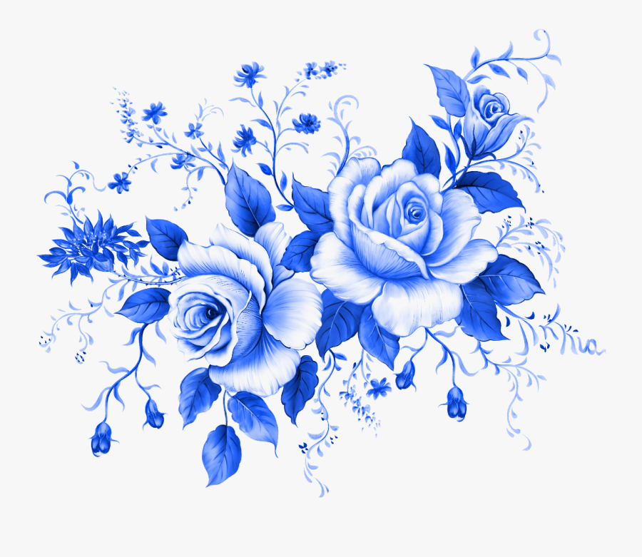 Transparent Rose Flower Clipart - Blue Watercolor Flower Clipart Png, Transparent Clipart