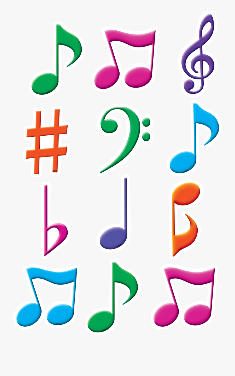 Color Music Notes, Transparent Clipart