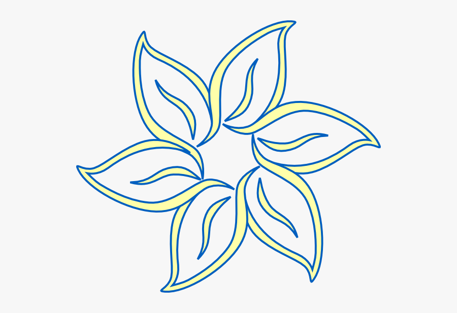 Yellow Blue Flower Svg Clip Arts - Sea Flower Clip Art, Transparent Clipart
