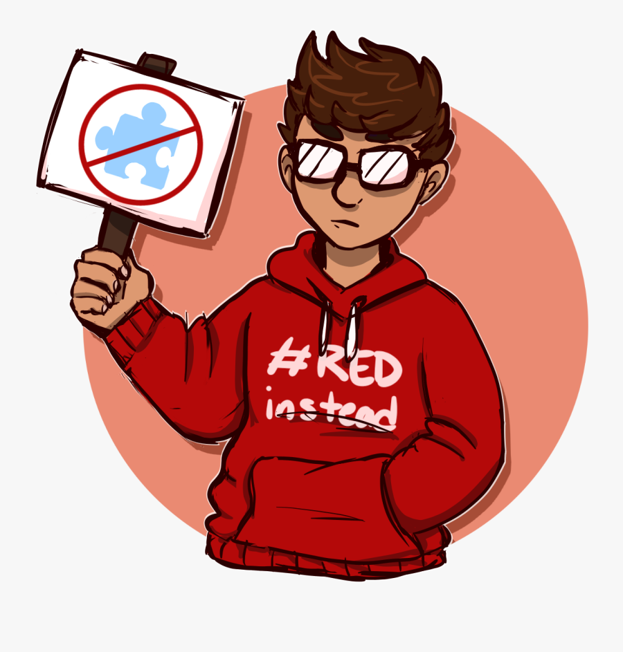 Person All About Source - Red Instead Autism Shirt, Transparent Clipart