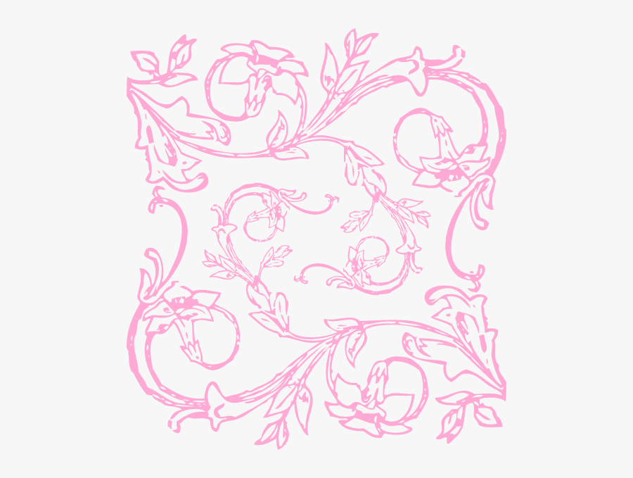Filigree Flower Clipart - Black And White Vine, Transparent Clipart