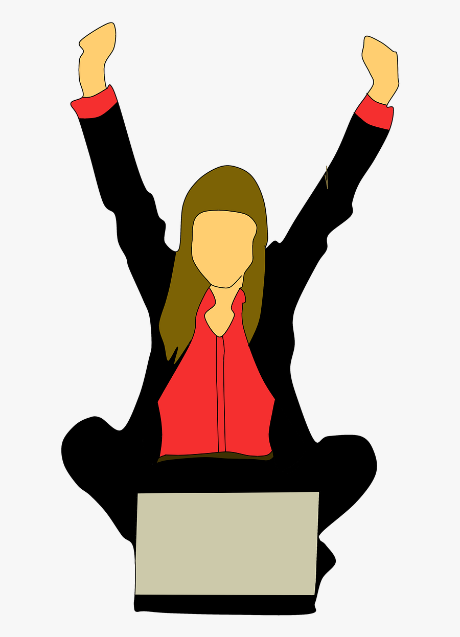 Woman Business Laptop Free Picture - Cartoon, Transparent Clipart