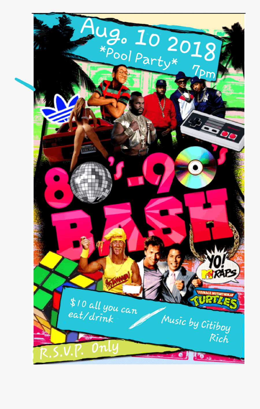 Clip Art 90s Flyer - Poster, Transparent Clipart