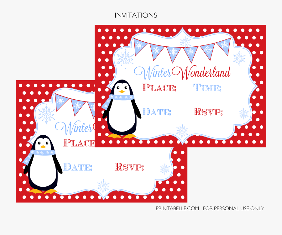 Free Winter Wonderland Party Printables - Adã©lie Penguin, Transparent Clipart
