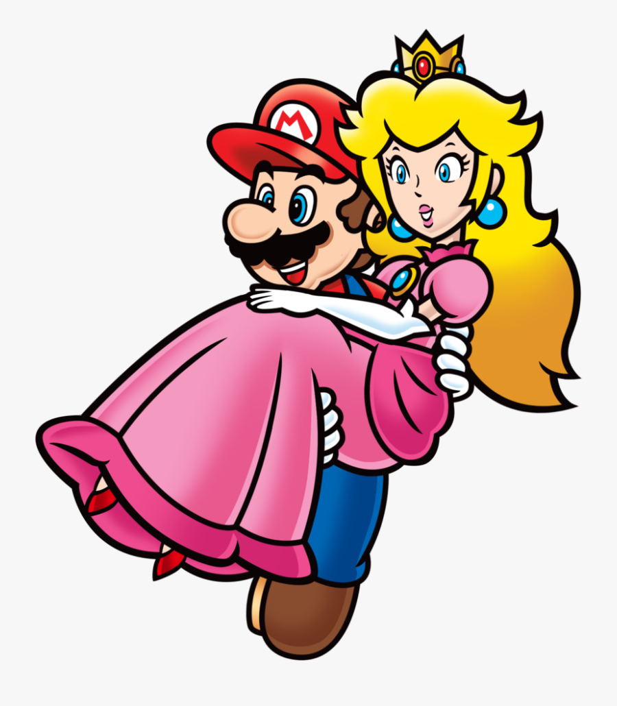 Mario Carrying Peach, Transparent Clipart