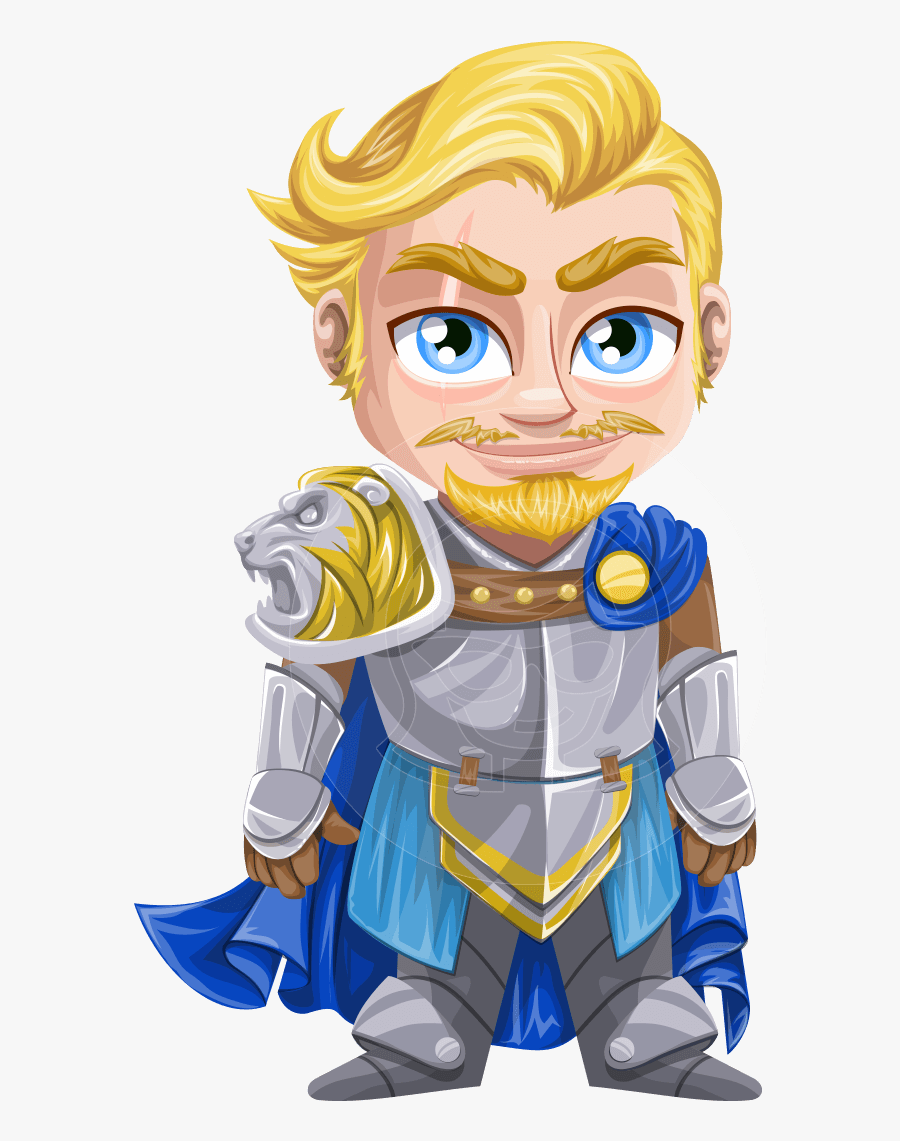 Vector Charming Blond Knight - Cartoon, Transparent Clipart