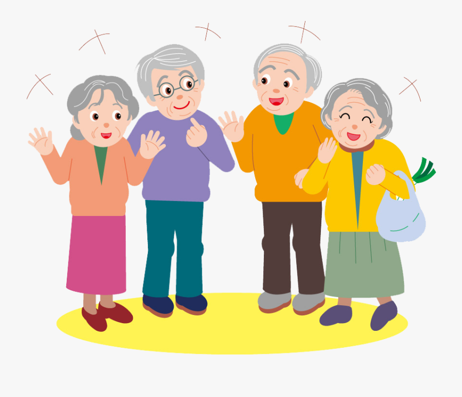 Old People Party Png - Group Of Old People Cartoon, Transparent Clipart