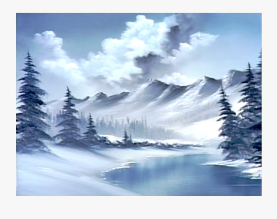 #snow #background #winter #winterwonderland #winterbackgrounds - Bob Ross 3 Color Painting, Transparent Clipart