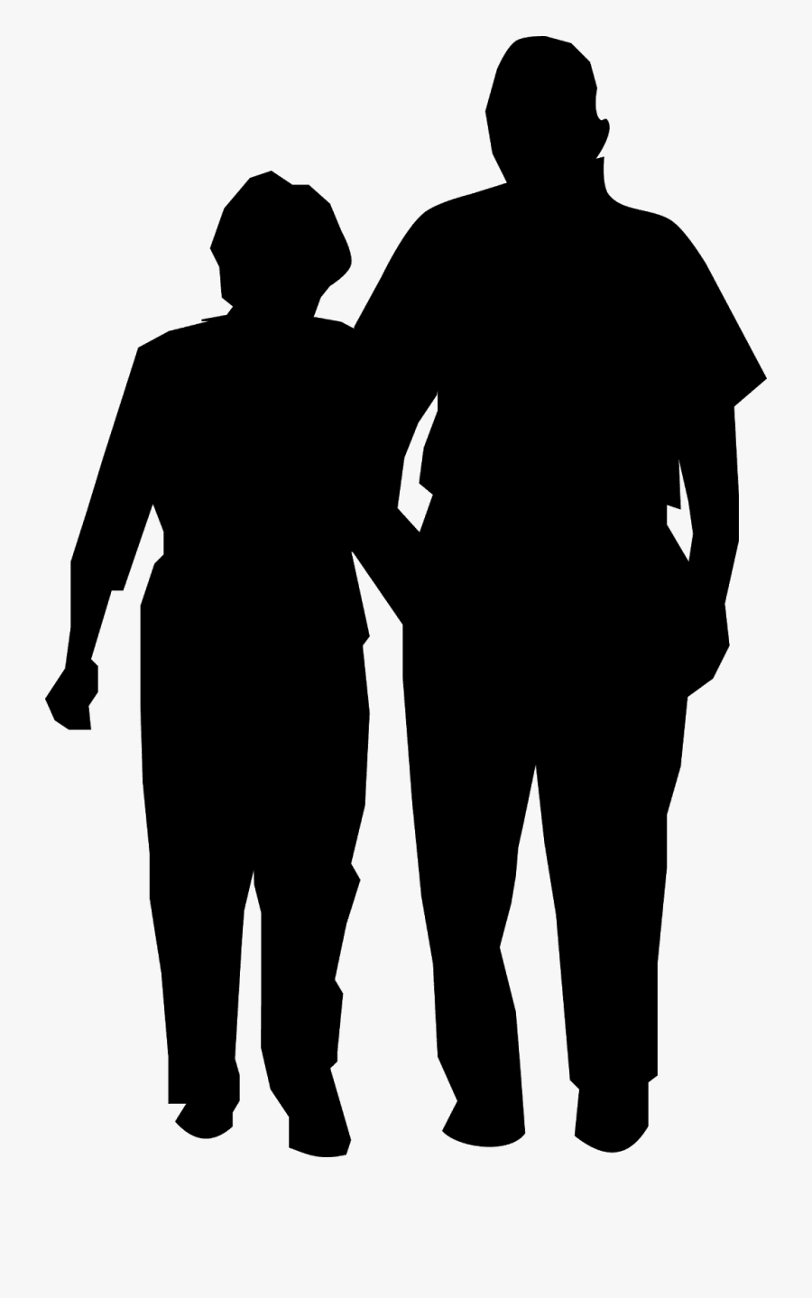 Standing,human Behavior,silhouette - Senior Citizen Silhouette Png, Transparent Clipart
