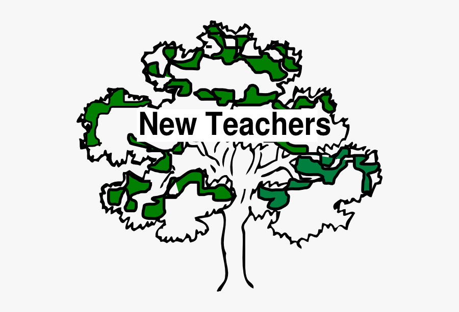 New Teacher Tree Clip Art At Clker - Oak Tree Silhouette Green, Transparent Clipart