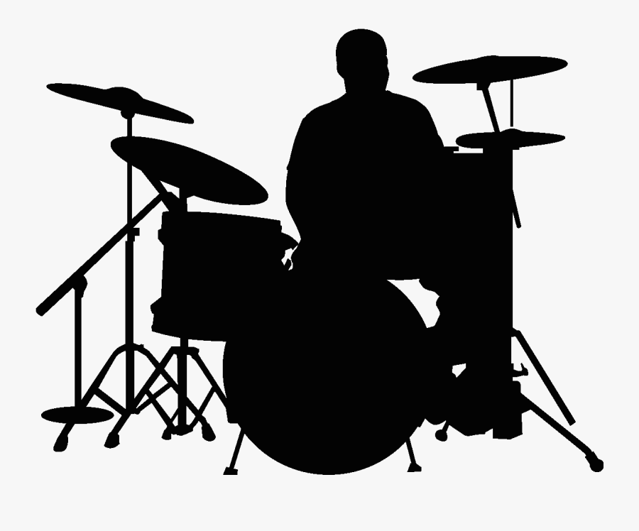 Stickers Muraux Musique Sticker Batteur Ambiance Drum - Music Band Silhouette Png, Transparent Clipart