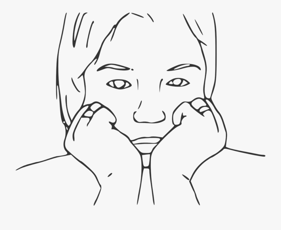 Man, People, Person, Woman, Sad, Alone, Crying - Bored Face Black And White, Transparent Clipart
