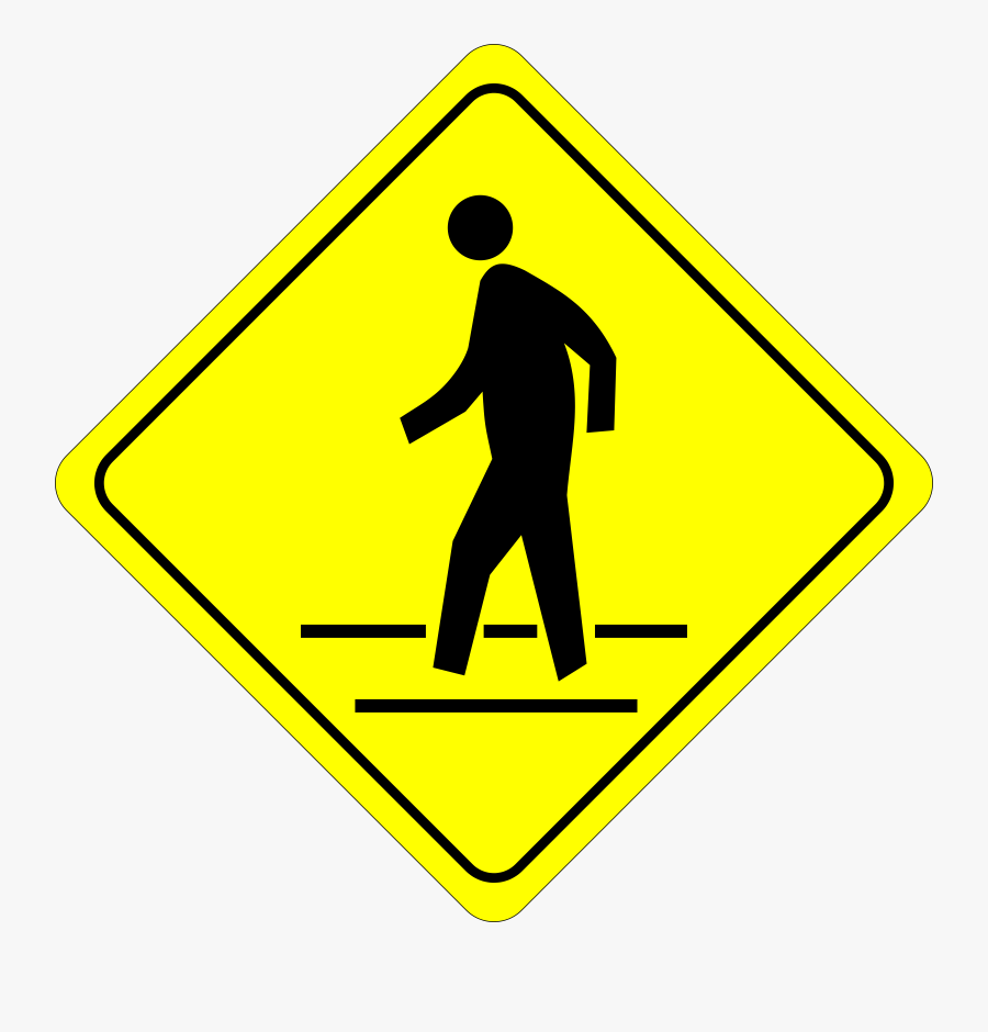 Image Of Caution Clipart Caution Clipart - Pedestrian Crossing Sign Clipart, Transparent Clipart