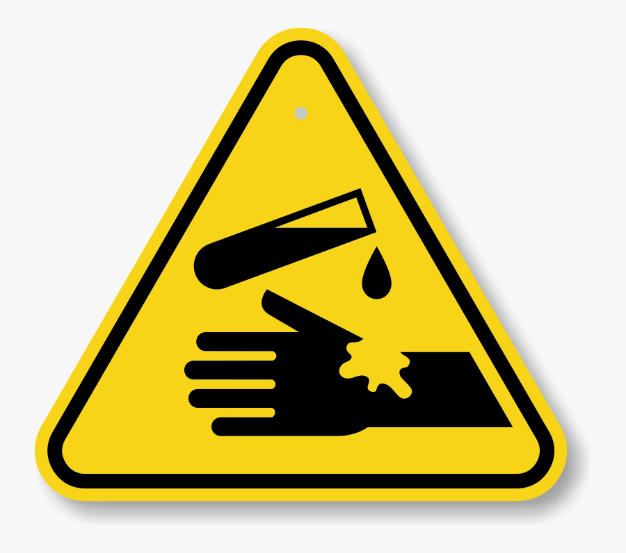 Caution Clipart Transparent - Corrosive Chemical Hazard Symbol, Transparent Clipart
