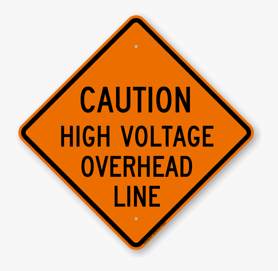 Caution High Voltage Overhead Line Sign , Sku - Oamaru, Transparent Clipart