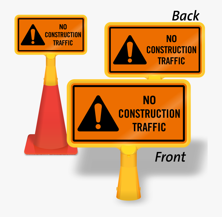 Transparent Caution Cone Clipart - Watch Out For Exiting Vehicles Sign, Transparent Clipart