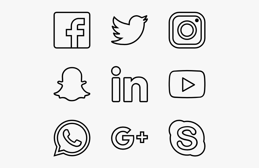 Social Network Png Clipart - Transparent White Social Media Icons Png, Transparent Clipart