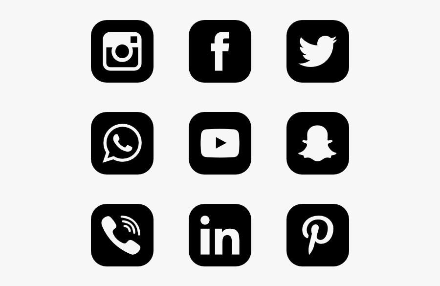 Social Icon Black And White Png - Transparent Social Icons Png, Transparent Clipart