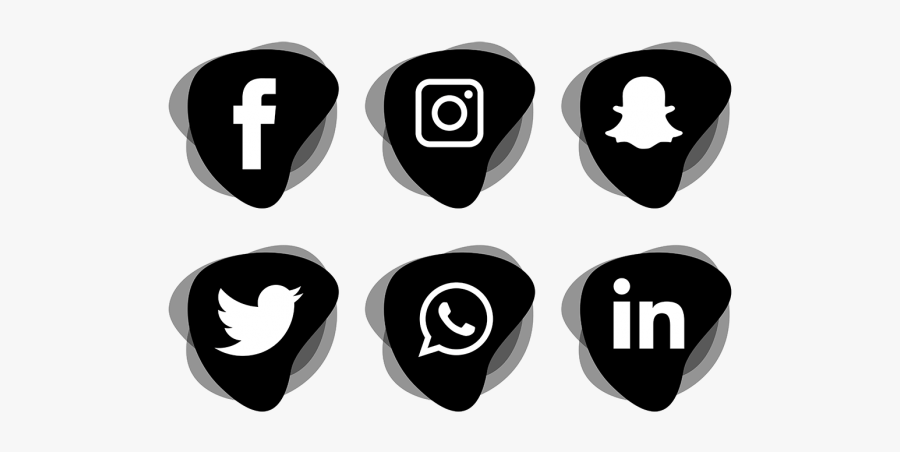 Clip Art Black Social Media Icons Png - Facebook Instagram Icon Png, Transparent Clipart