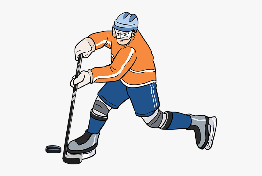 How To Draw Hockey Player - Hockey Player Drawing Easy, Transparent Clipart