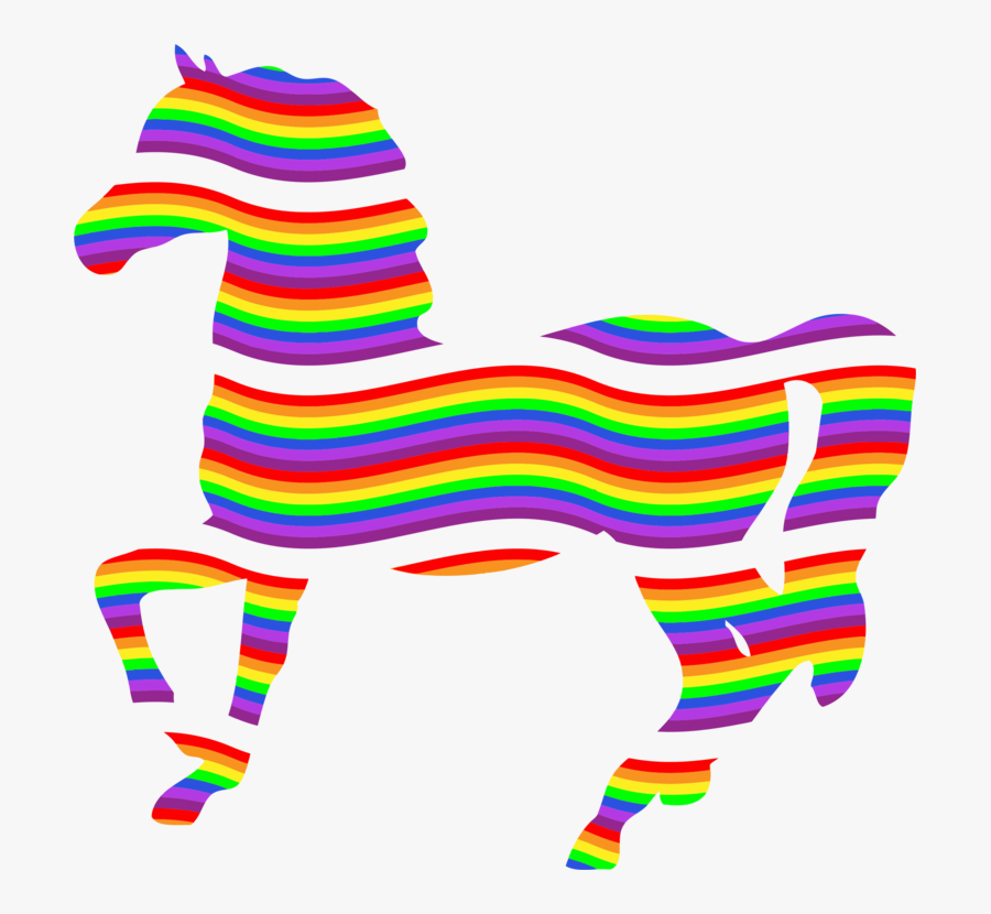 Pink,area,baby Toys - Rainbow Horses Clip Art Free, Transparent Clipart