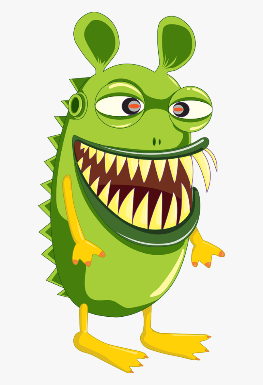 A Goofy Green Monster - Frog Monster Clip Art, Transparent Clipart