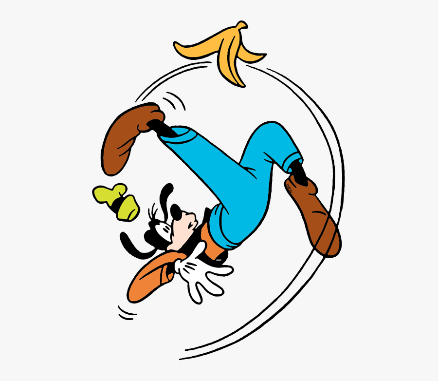 Goofy Slipping On Banana, Transparent Clipart