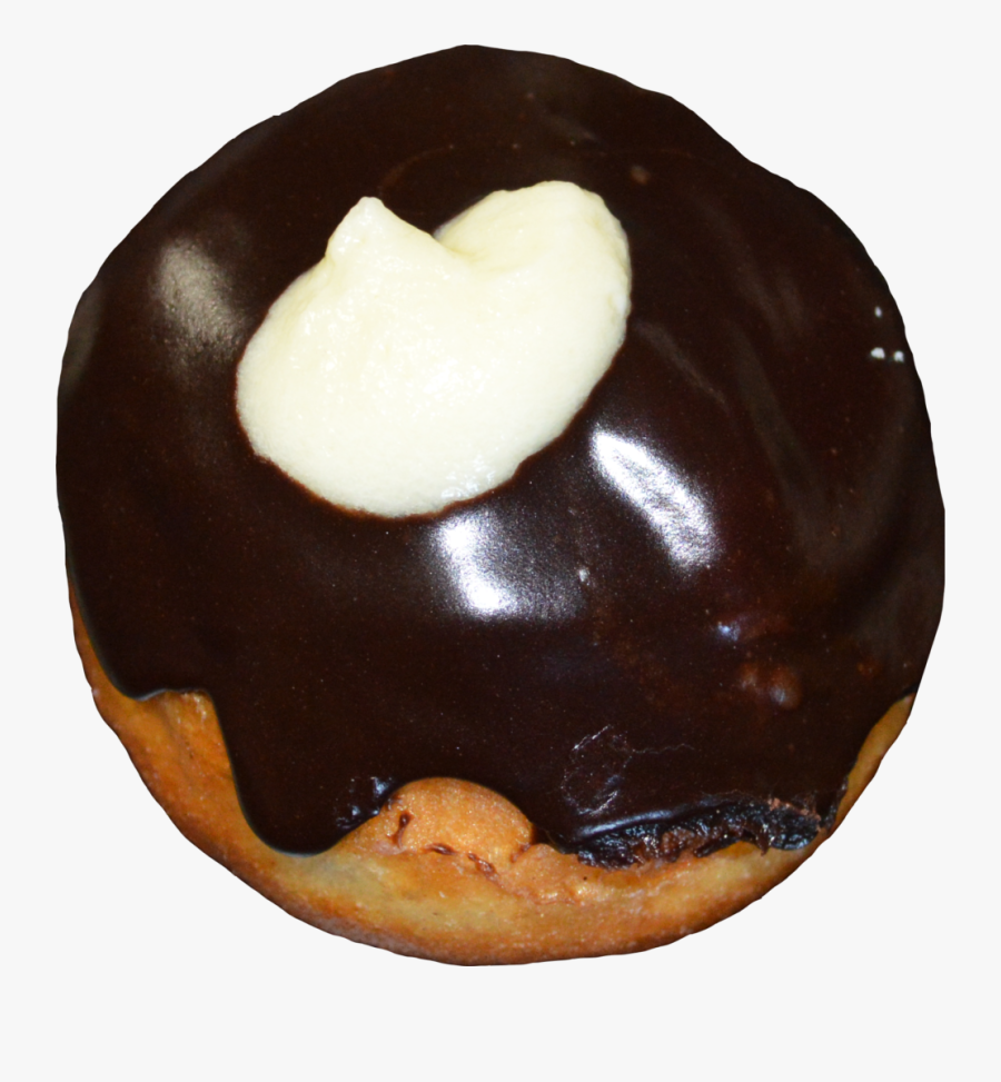 Dsc - Chocolate Donut With White Cream Filling, Transparent Clipart