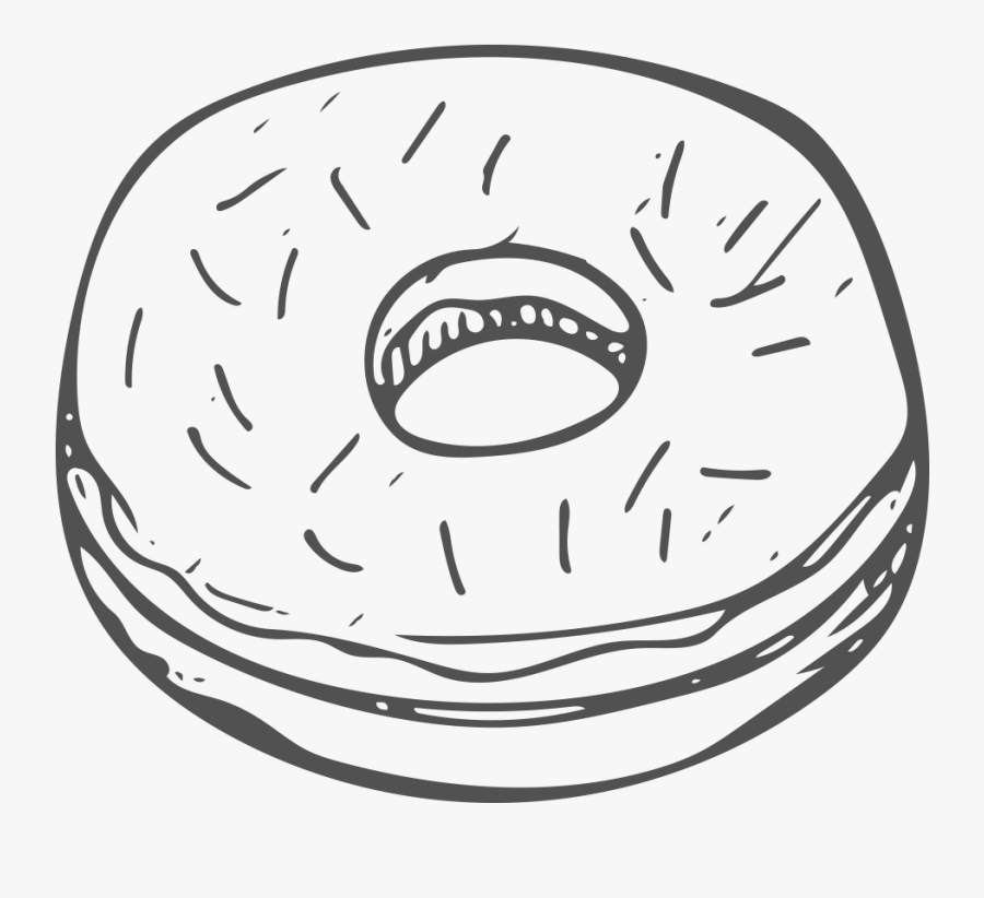 Clip Royalty Free Download Doughnut Drawing Black And - Line Art, Transparent Clipart