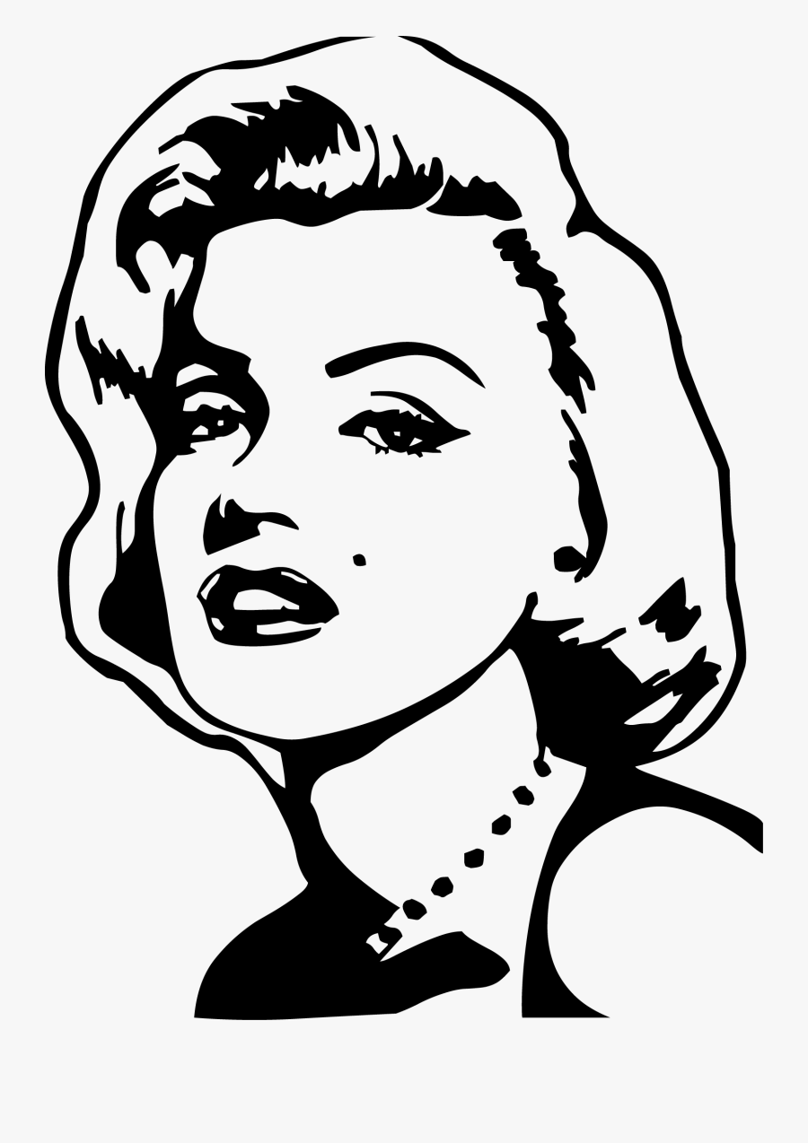 Collection Of Free Painting Drawing Face Download On - Marilyn Monroe Drawing Outline, Transparent Clipart