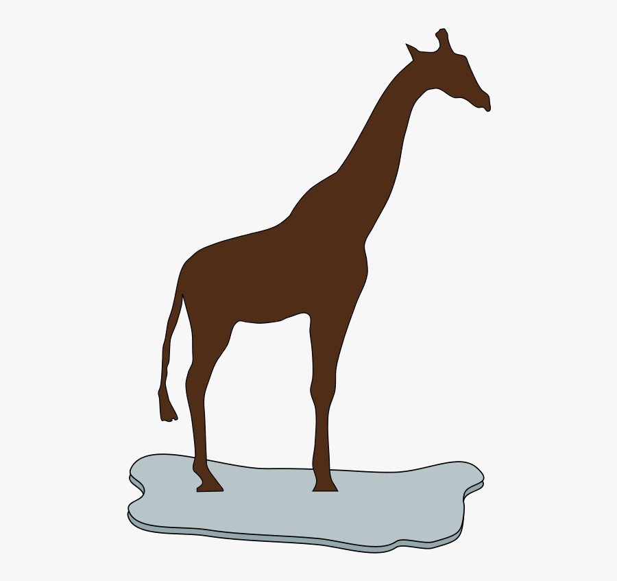 Giraffe On Ice Brown - Silhouette Giraffe Vector, Transparent Clipart