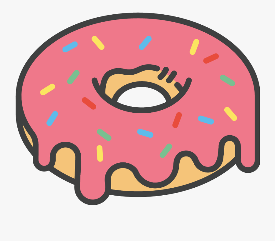 Pink Frosted Donut, Transparent Clipart