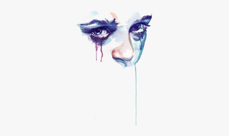 #face #paint #sad #aesthetic #color #tears #girl #shade - Marion Bolognesi, Transparent Clipart