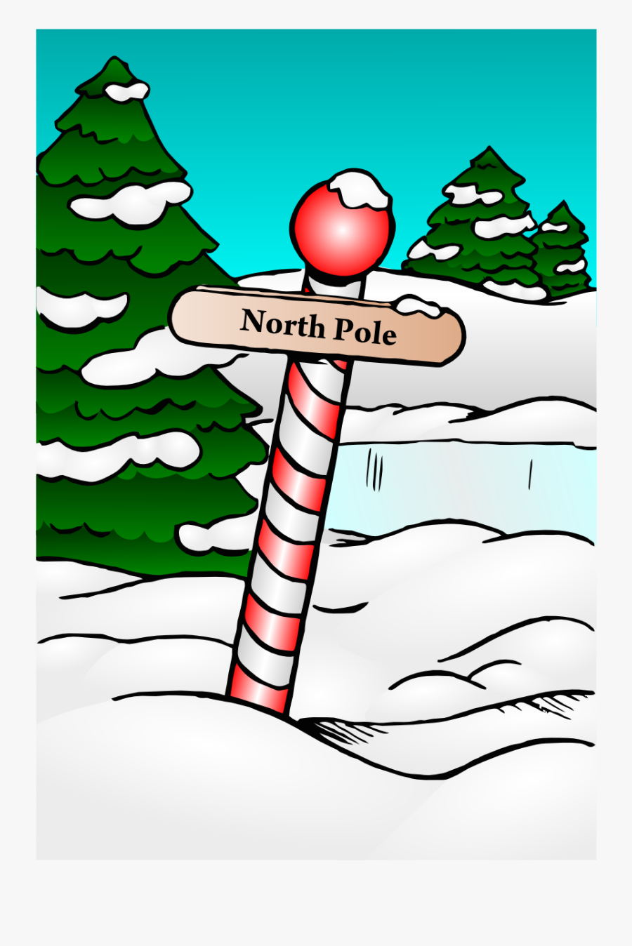 Free Vector North Pole Sign - Christmas North Pole Cartoon, Transparent Clipart