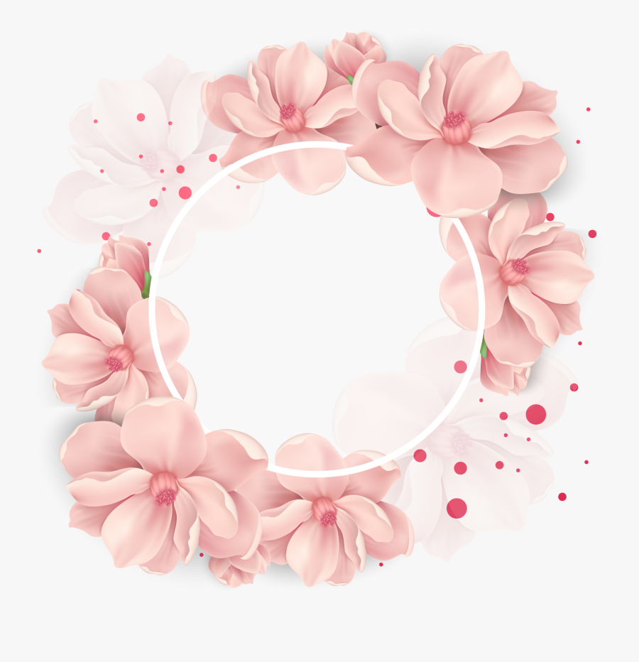 Flower Cherry Wreath Decoration Vector Wedding Clipart, Transparent Clipart