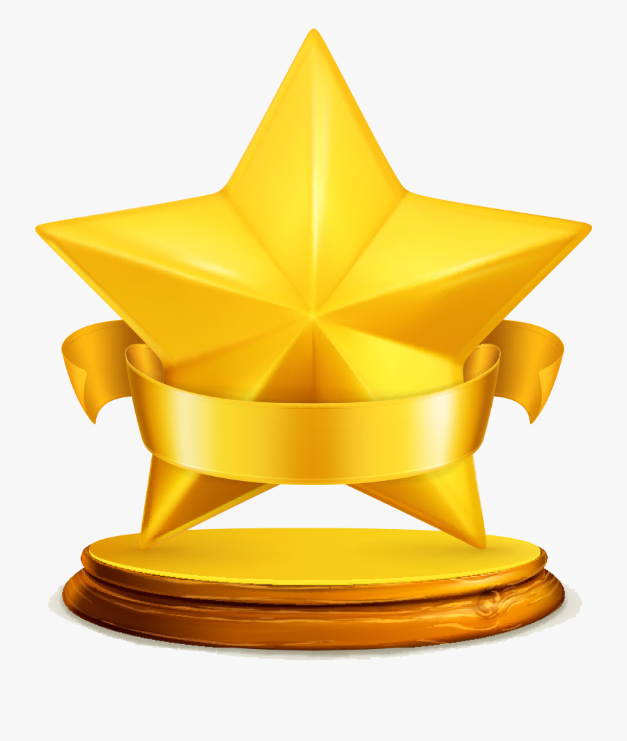 Trophy Golden Medal Award Cup Free Transparent Image - Star Achievement, Transparent Clipart